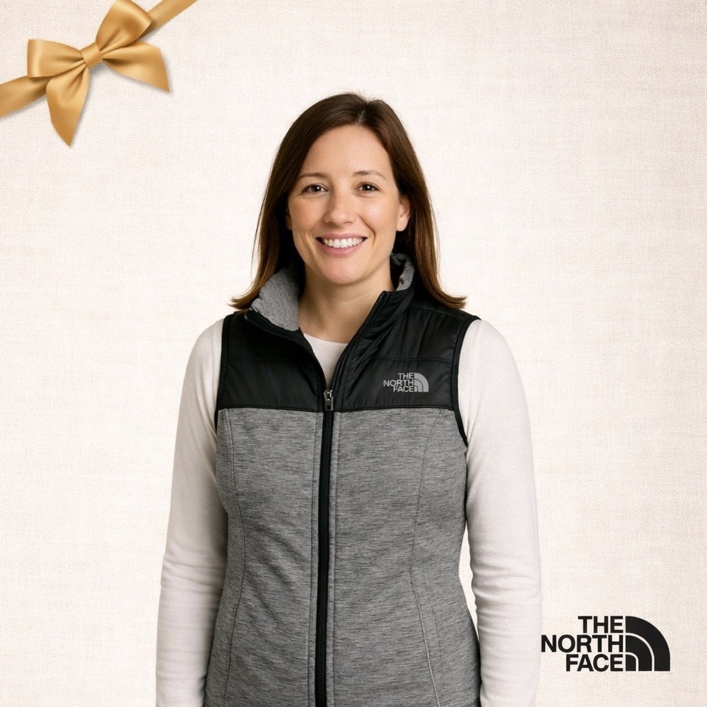 The North Face Vest Black Grey Heathered Vest Pockets XS